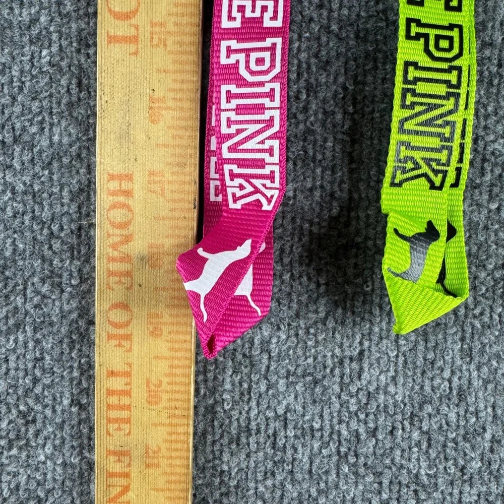 Victorias Secret PINK Lanyard Keychain Holder Dog Logo Lot of 4 Pink Green Blue